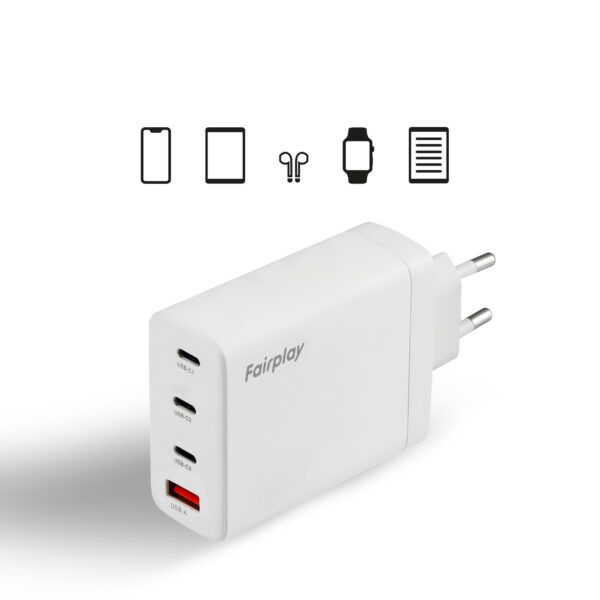 FAIRPLAY Chargeur 100W 4 ports (USB-A + 3 USB-C) – Image 3